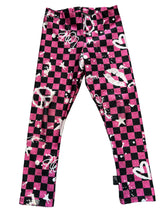 Pixie Lane baby girl high shine checker print graffiti leggings 18-24m