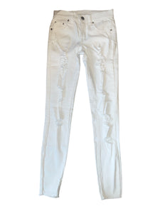 Pinc big girls ripped white stretch jeggings 10