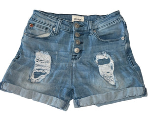 Hudson girls exposed button up roller cuff jean shorts 12