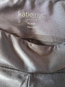Katie J NYC girls hi shine cropped gray leggings XL(14)