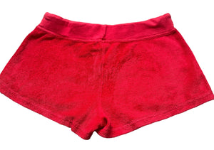 Lucy girls red terry cloth drawstring shorts M(10-12)
