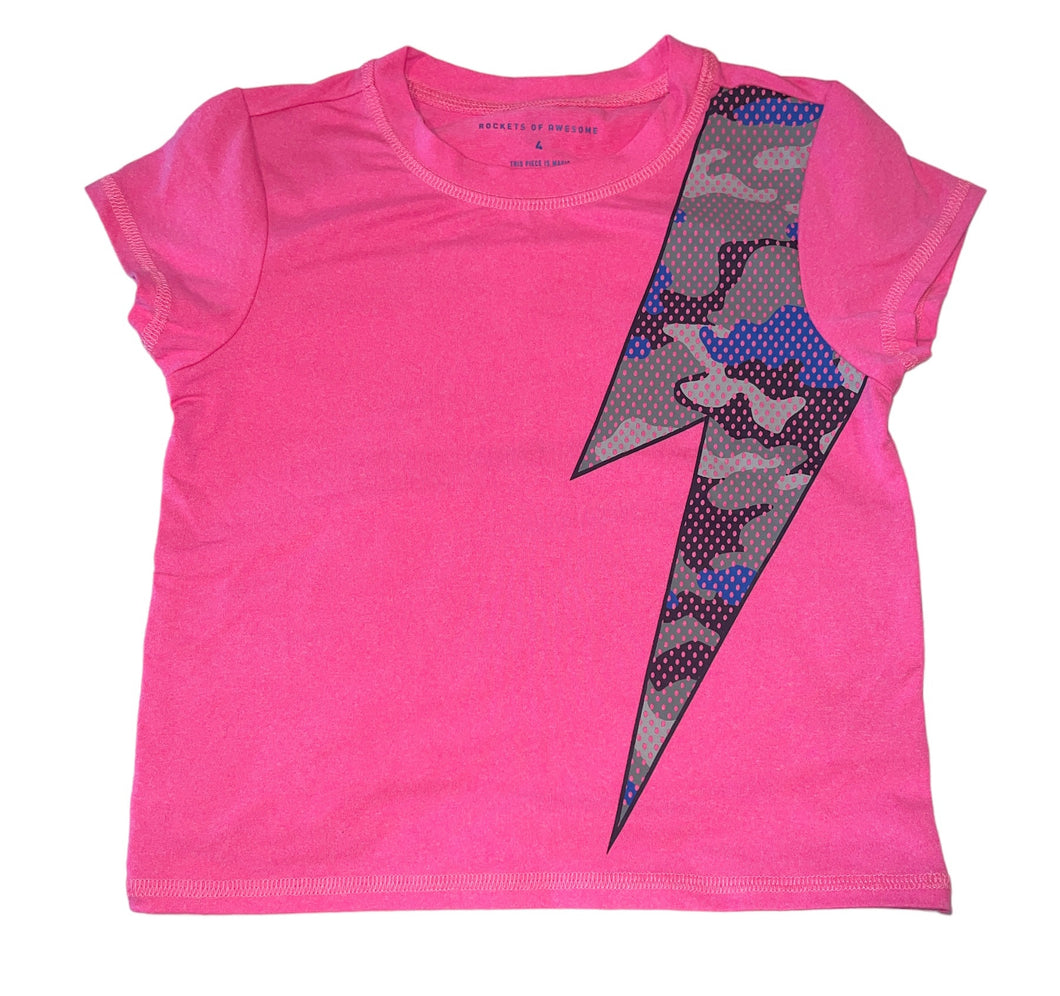 Rockets of Awesome girls camouflage lightning bolt active tee 4