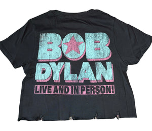 Prince Peter women’s/junior’s Bob Dylan distressed cropped tee XS
