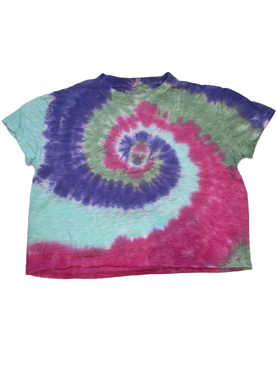 Katie J NYC girls cropped swirl tie dye tee XL(14)