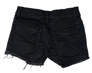 Contraband girls stretchy ripped black cutoff jean shorts 12