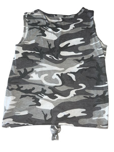 So Nikki girls knotted camouflage tank top 6-6x