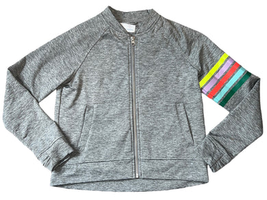 Rockets of Awesome girls neon rainbow stripe track jacket 8