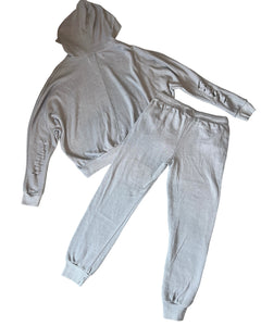 Vintage Havana girls 2pc ripped cropped hoodie & jogger sweatsuit set XL(16)