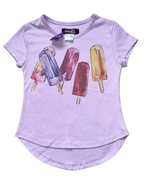 Sparkle By Stoopher girls short sleeve ice pop hi low top 4 NEW