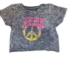 Prince Peter girls Janis Joplin peace distressed cropped tee XL(14-16)