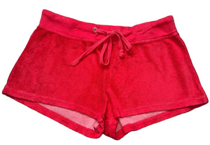 Lucy girls red terry cloth drawstring shorts M(10-12)
