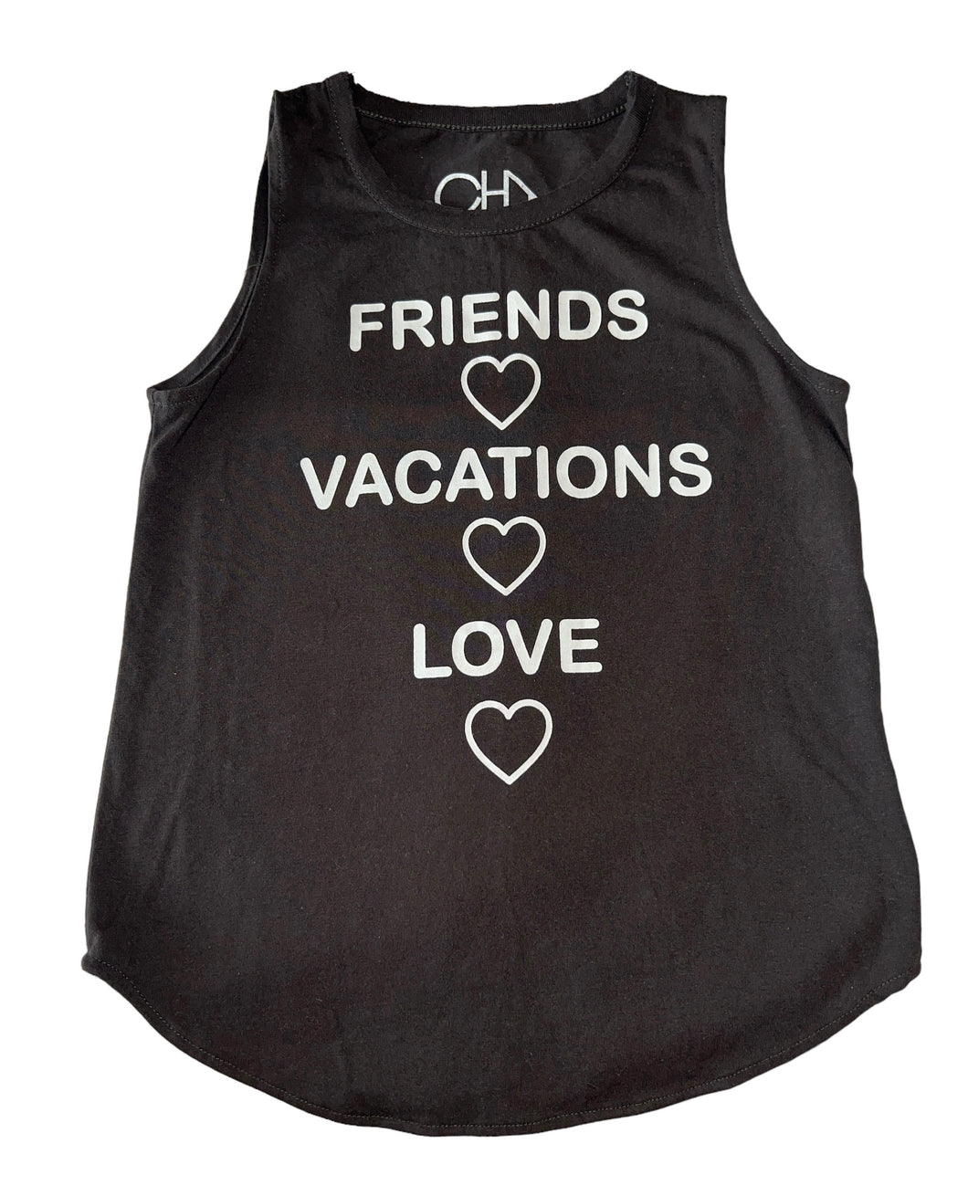 Chaser brand girls FRIENDS VACATIONS LOVE muscle tank top 8