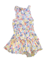 Splendid girls ruffle geometric pattern tank dress 6x