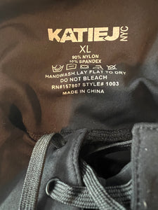 Katie J NYC tween girls lace up waistband leggings XL(14)