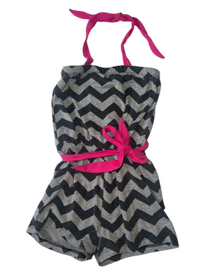 Random Hearts girls chevron halter romper 4
