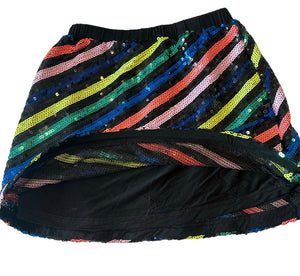 Rockets of Awesome girls sequin striped mini skirt 8