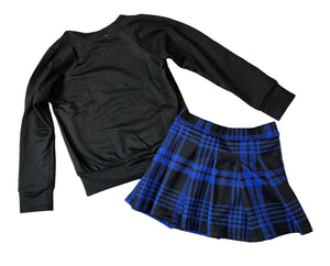 Sofi girls 2pc rhinestone Love top & plaid skirt set 4