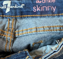 7 For All Mankind Girls Ankle Skinny Slanted Fray Hem Jeans 8 NEW
