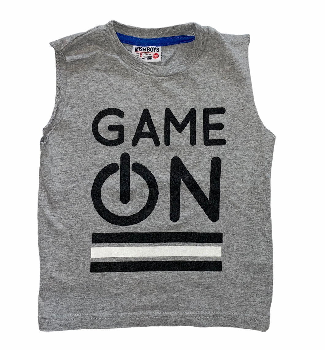 Mish baby boys Game On muscle tank top 24m