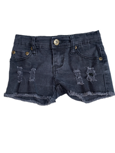 Play six girls washed black distressed denim cutoff jean shorts 5