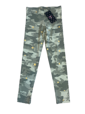 Flowers By Zoe girls camouflage gold stars leggings M(8-10) NWT