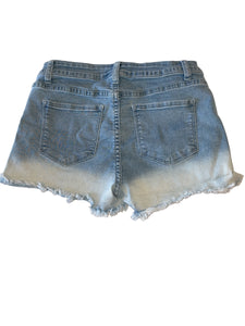 Contraband junior girls ripped ombre bleach dye cutoff jean shorts 9