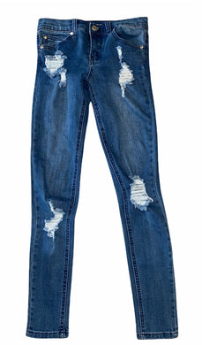 Pinc big girls distressed medium wash skinny jeans 12
