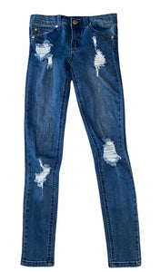 Pinc big girls distressed medium wash skinny jeans 12