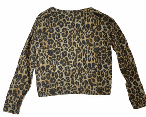 Vintage Havana girls cozy leopard drawstring pullover sweater XL(16)