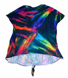 Terez big girls knotted rainbow tie dye tee shirt L(14)
