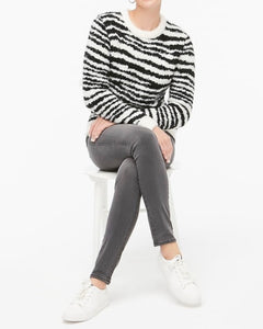 J Crew women’s boucle zebra sweater NEW XS