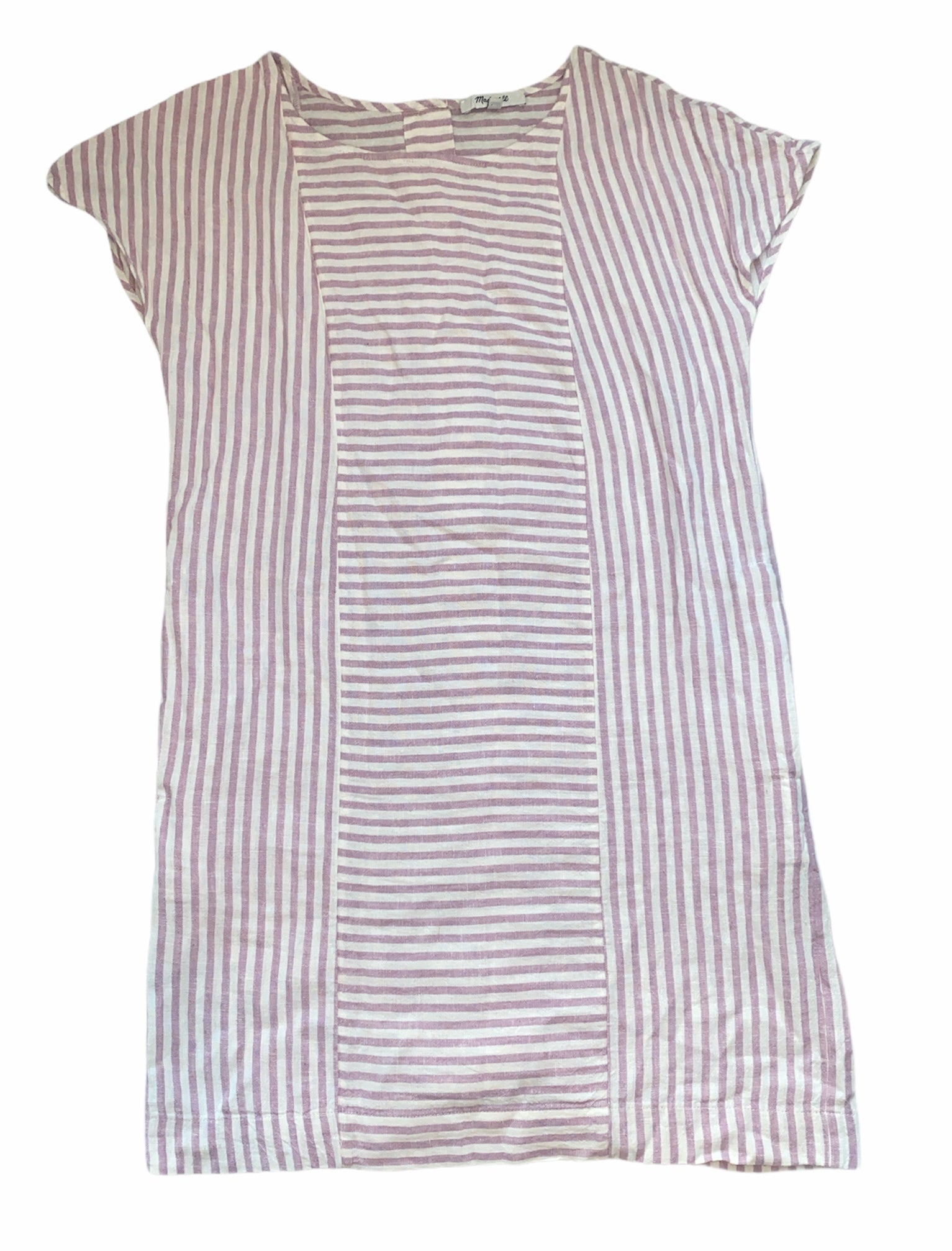 Madewell women's Daphne striped linen dress in mauve XS Makenna's Threads Madewell women's Daphne striped linen dress in mauve XS Makenna's Threads