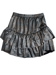 Cheryl Creations Kids silver reptile ruffle skirt L(14)