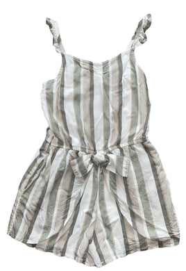 Abercrombie girls striped woven romper with bow 9-10