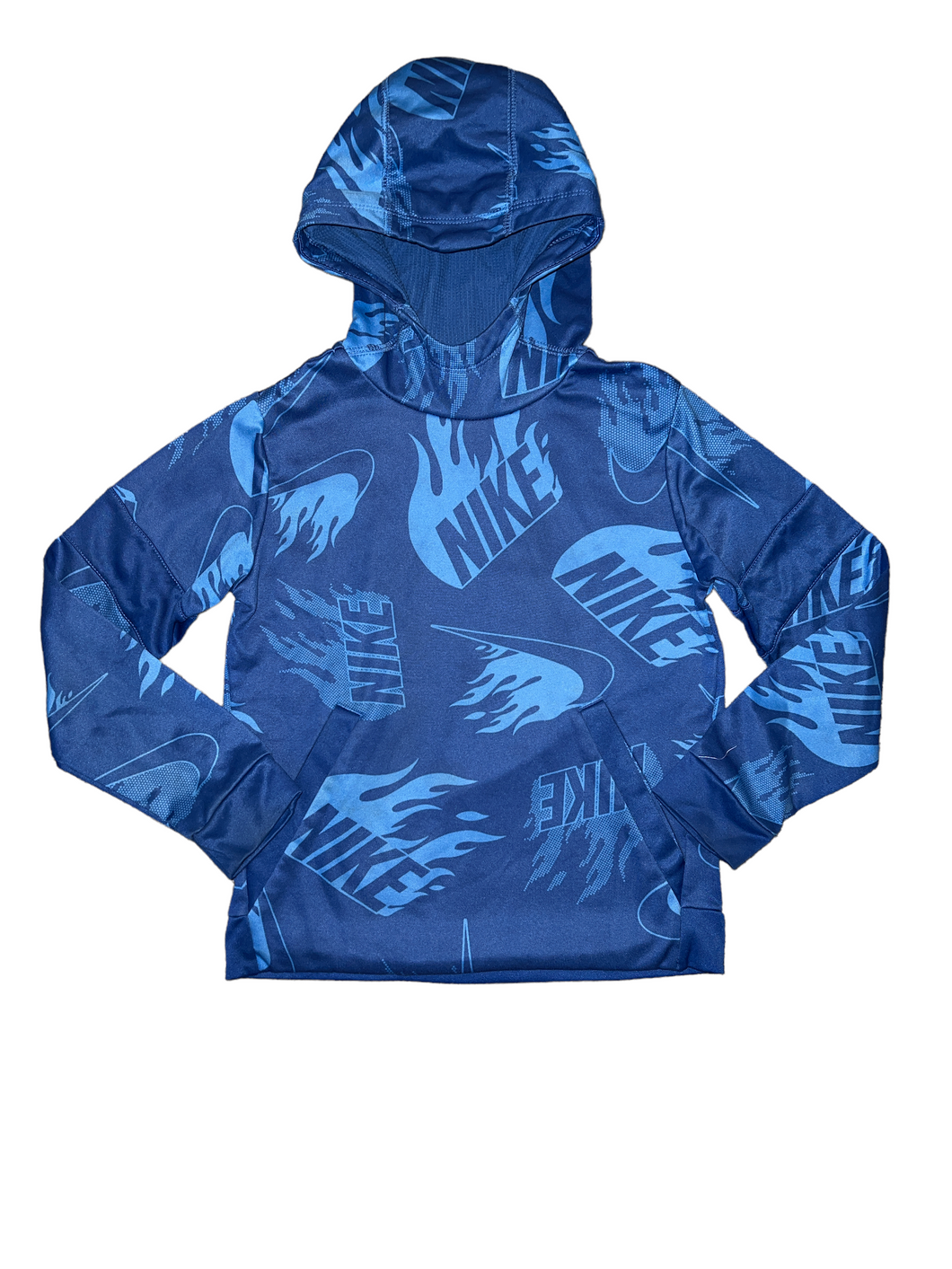 Nike boys dri-fit flame graphic logo hoodie S(8-9)