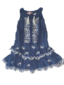 Play Six girls floral embroidered tassel dress 5