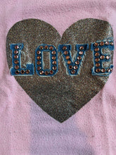 Hope Jeans girls glitter LOVE patch cold shoulder sweatshirt 7