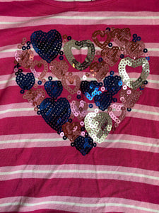 Design 365 girls layered peplum sequin hearts top 4