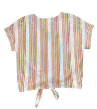 Cloth & Stone women’s striped knotted hem linen button up blouse XS NEW