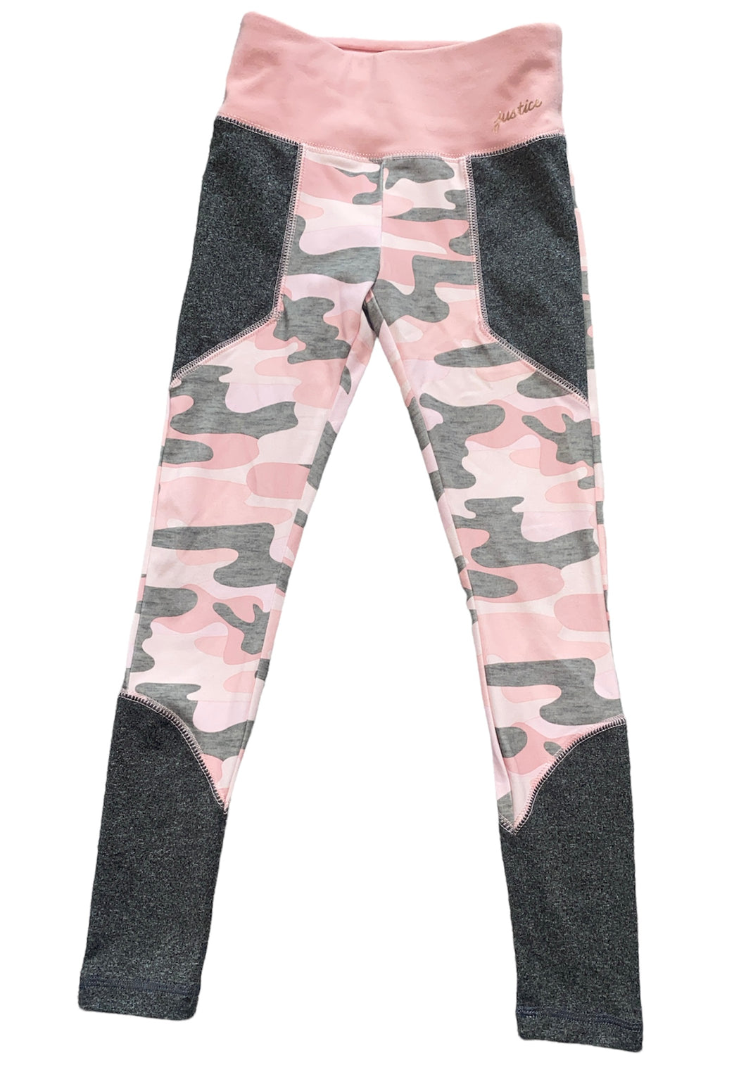 Justice girls active color block camouflage leggings 6-7