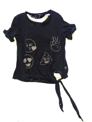 Terez little girls knotted hem burnout emoji tee 6