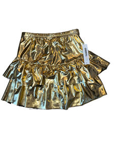 Cheryl Creations Kids girls gold metallic ruffle skirt XL(16)NEW
