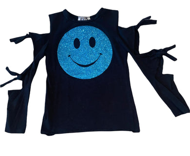 Hope Jeans girls glitter happy face open sleeve top 10