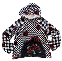 Penelope Wildberry girls blanket fleece checkered rose hoodie 10