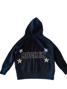 Independent Trading Company toddler girls custom ROCKER embellished zip hoodie 4T