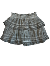Katie J NYC tween girls stone wash crochet skirt L(12)