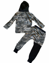 Tuli Bert toddler boys 2pc camouflage color block hoodie & jogger set 3-4T