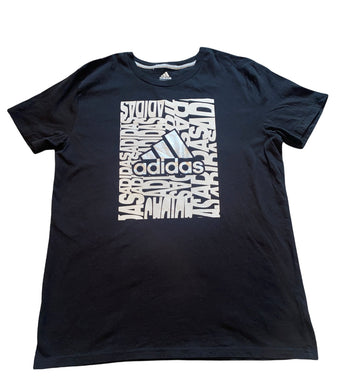 Adidas boys silver logo graphic tee shirt XL(16-18)