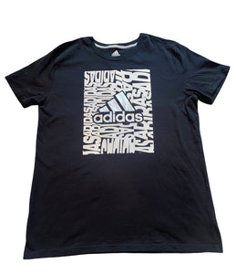 Adidas boys silver logo graphic tee shirt XL(16-18)