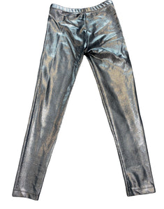 Hope Jeans girls silver metallic sparkle leggings 10